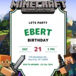 22+ Minecraft Pocket Edition Canva Birthday Invitation Templates