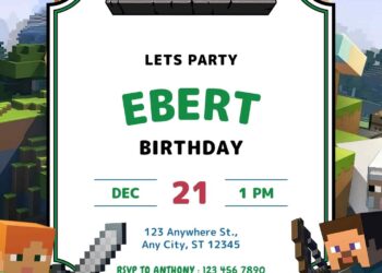Free Minecraft Birthday Invitations