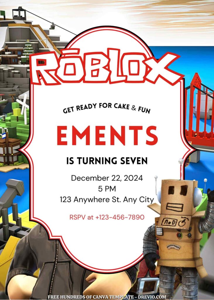 Free Roblox Birthday Invitations
