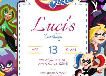 Free DC SuperHero Girls Birthday Invitations