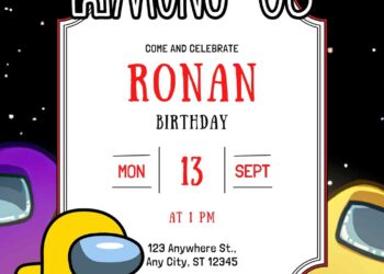 Free Among Us Birthday Invitations