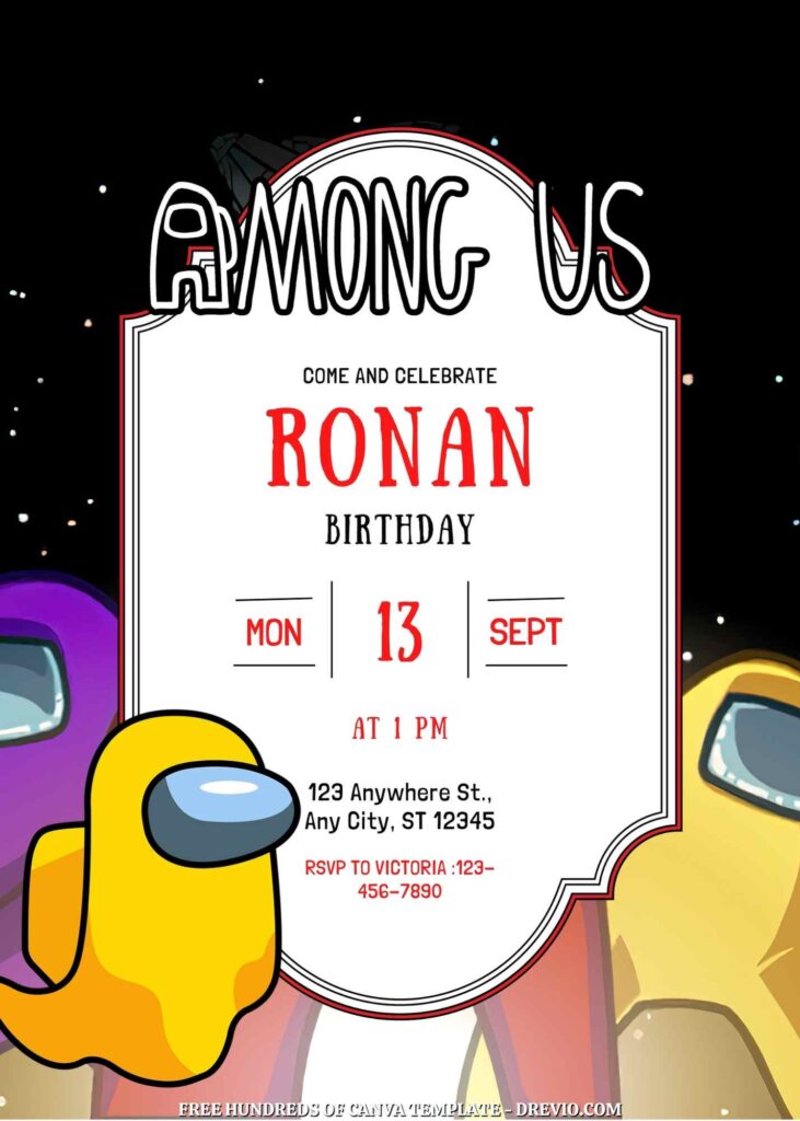 Free Among Us Birthday Invitations