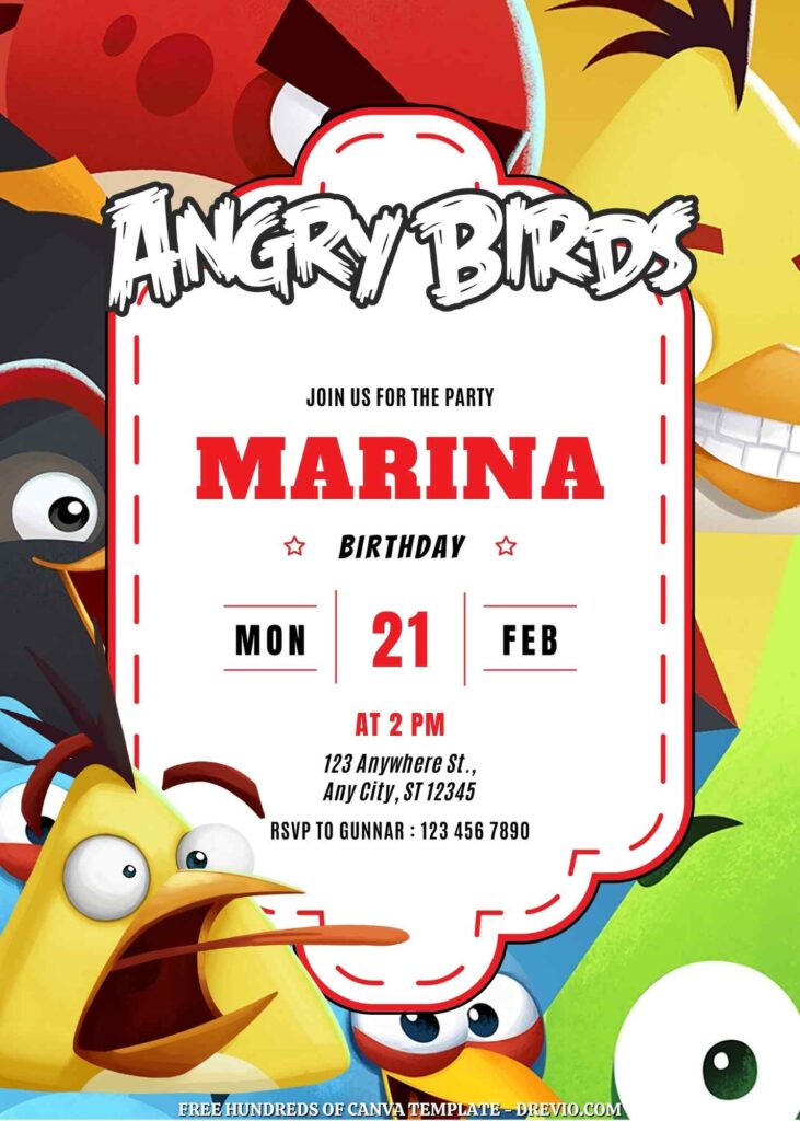 Free Angry Birds Birthday Invitations