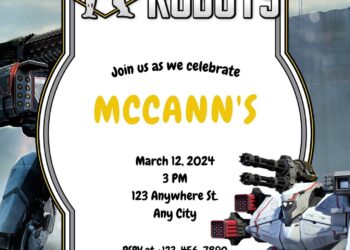 Free War Robots Birthday Invitations
