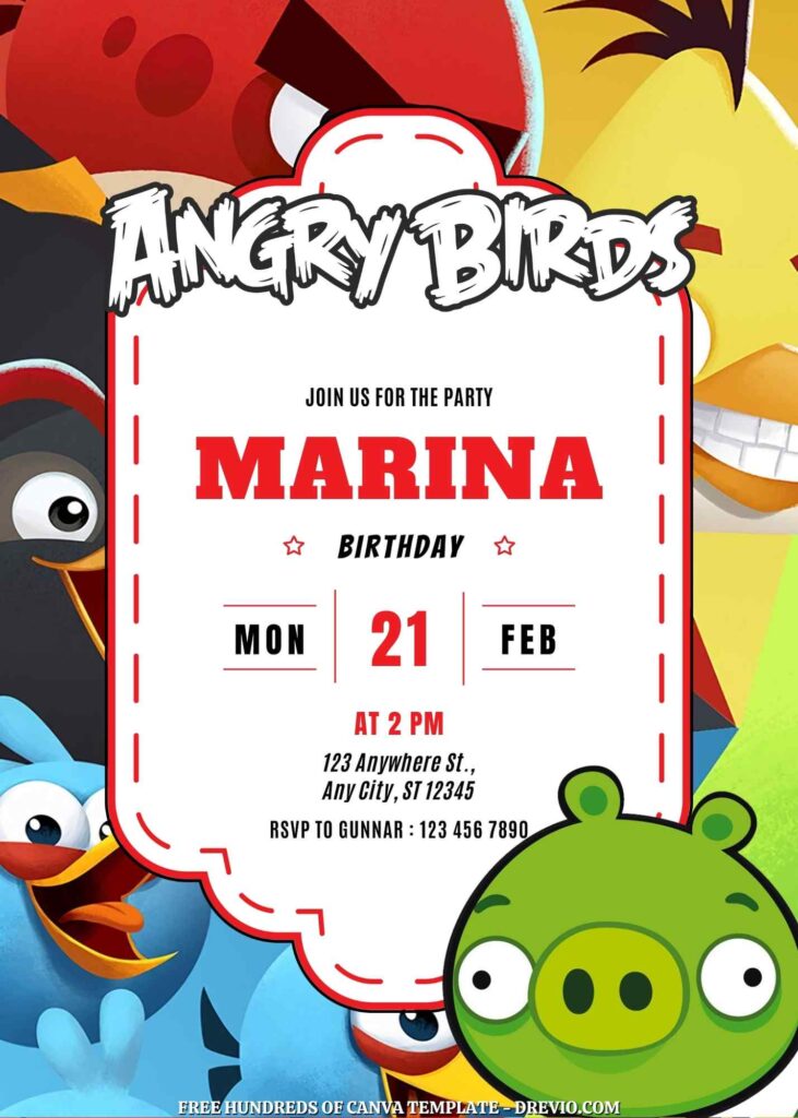 Free Angry Birds Birthday Invitations