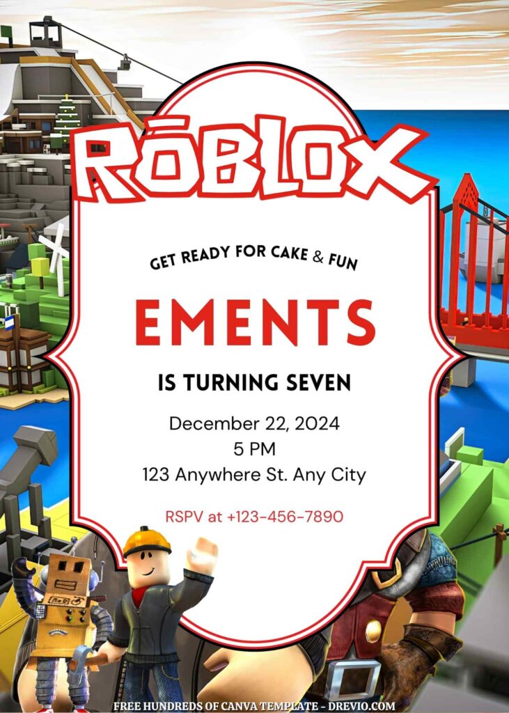 Free Roblox Birthday Invitations