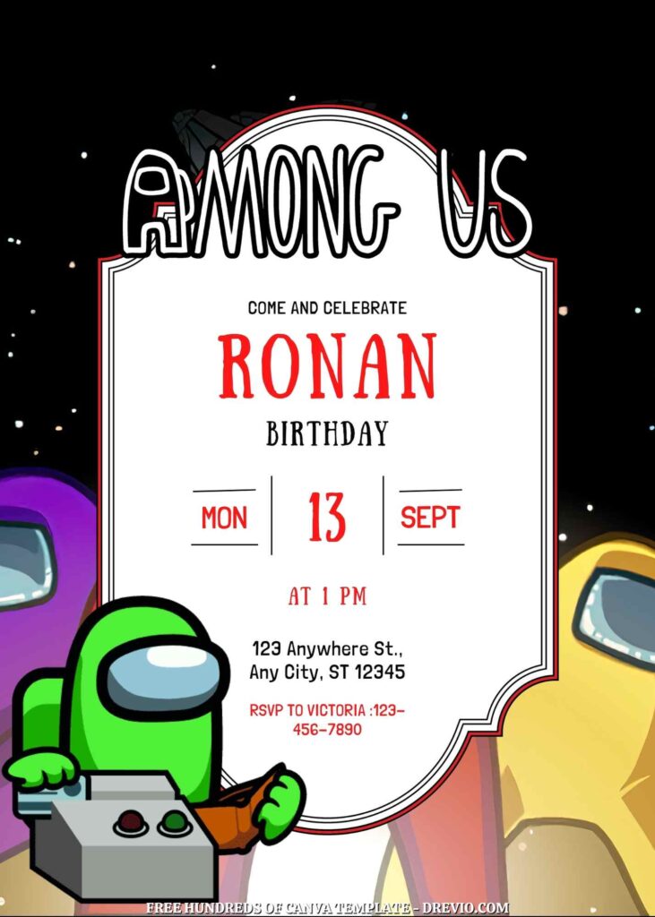 Free Among Us Birthday Invitations