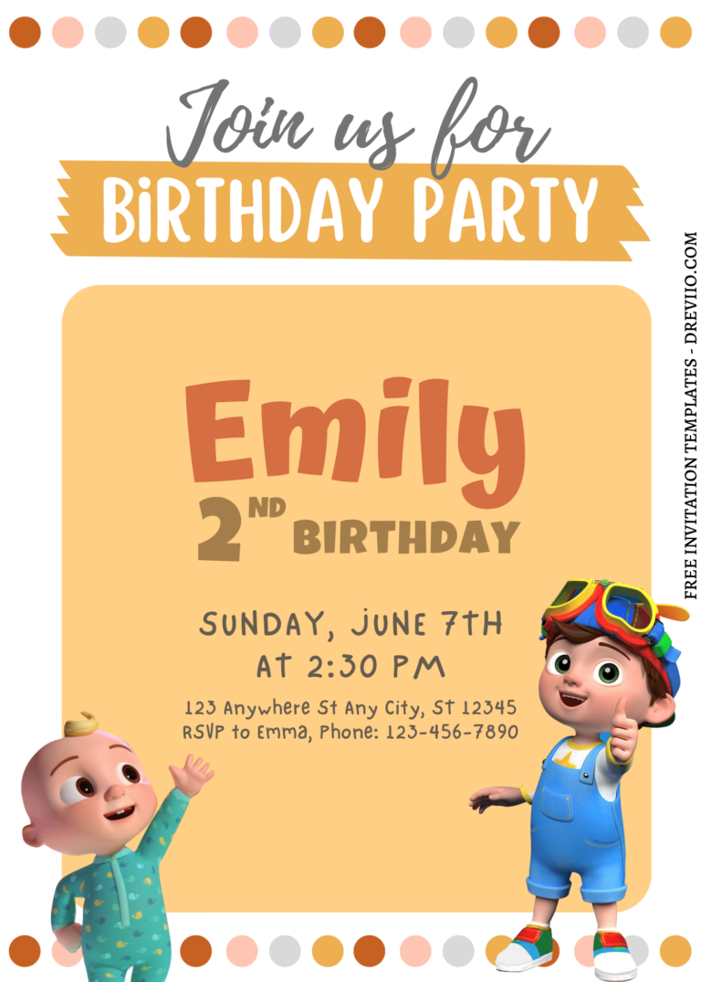 7+ Cutesy Cocoemelon Canva Birthday Invitation Templates with cute wording