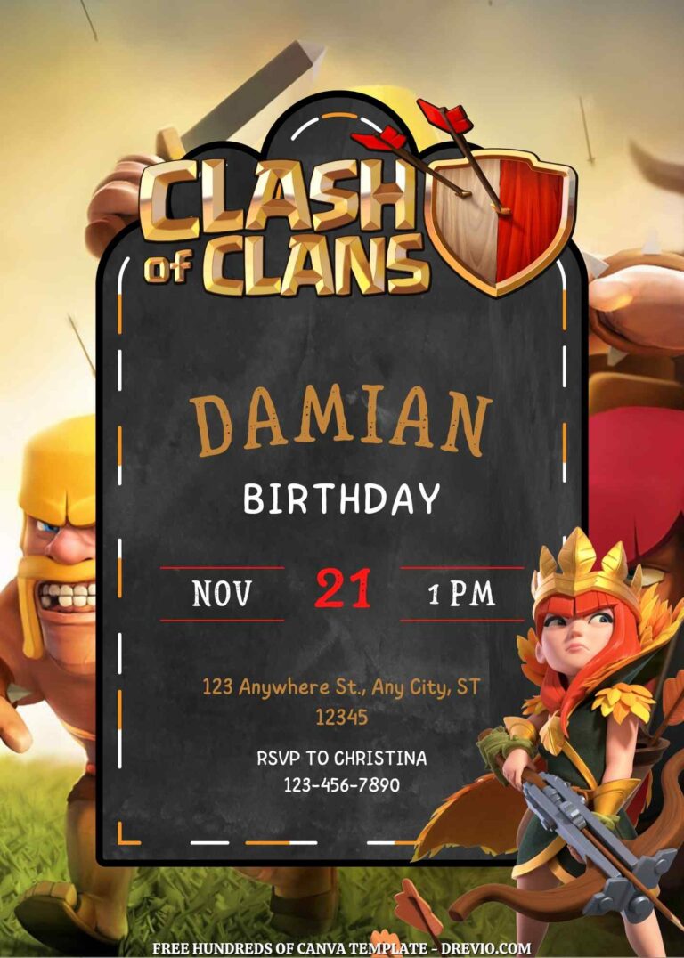 Free Clash of Clans Birthday Invitations
