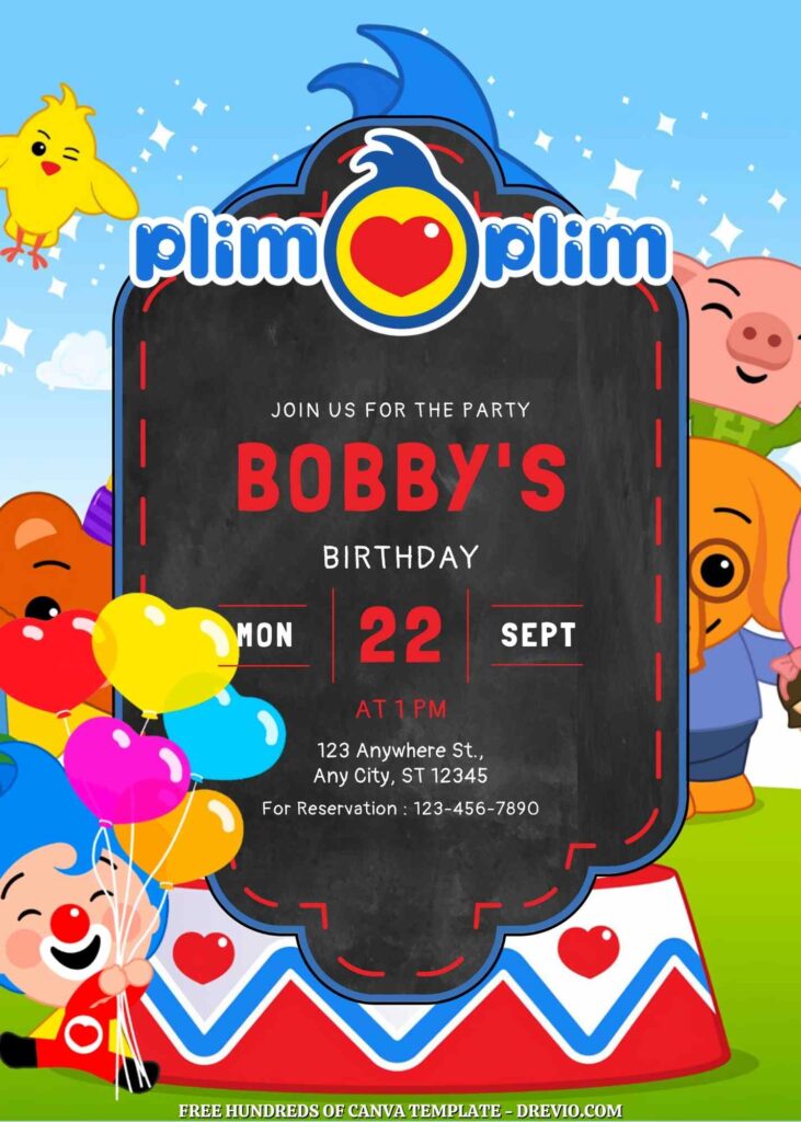 Free Plim Plim Birthday Invitations