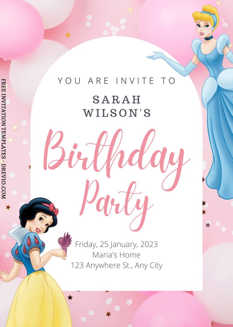 7+ Exquisite Disney Princess Canva Birthday Invitation Templates
