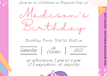 11+ A Magical Celebration Unicorn Canva Birthday Invitation Templates with rainbow rubric