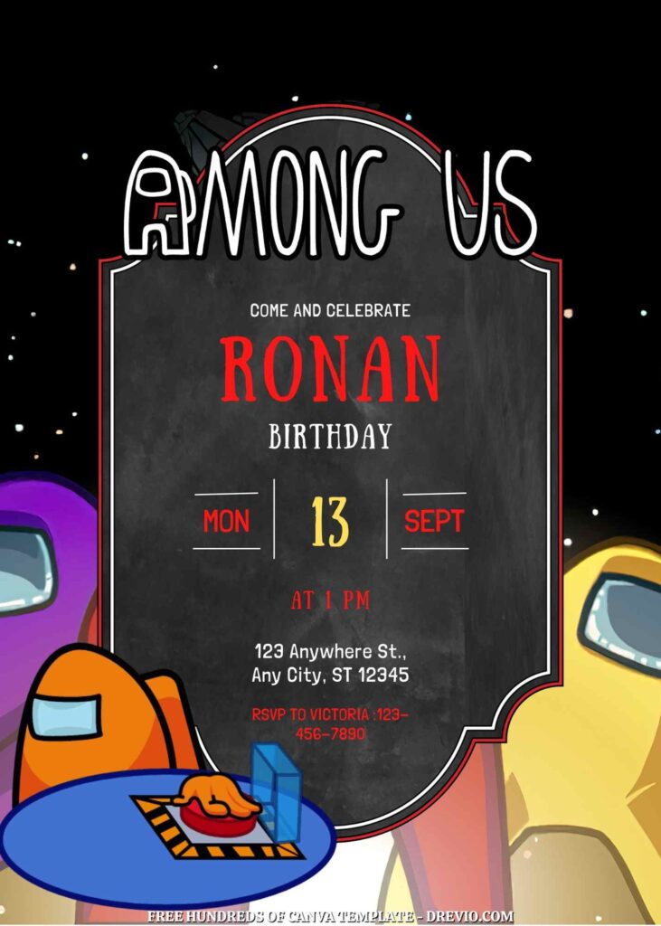 Free Among Us Birthday Invitations