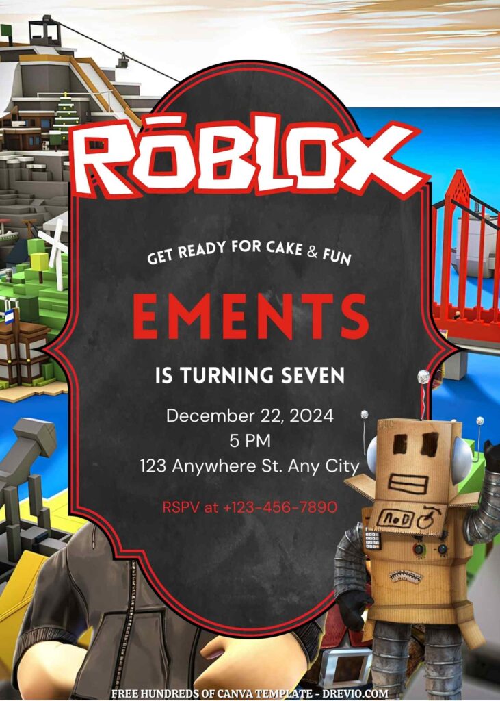 Free Roblox Birthday Invitations