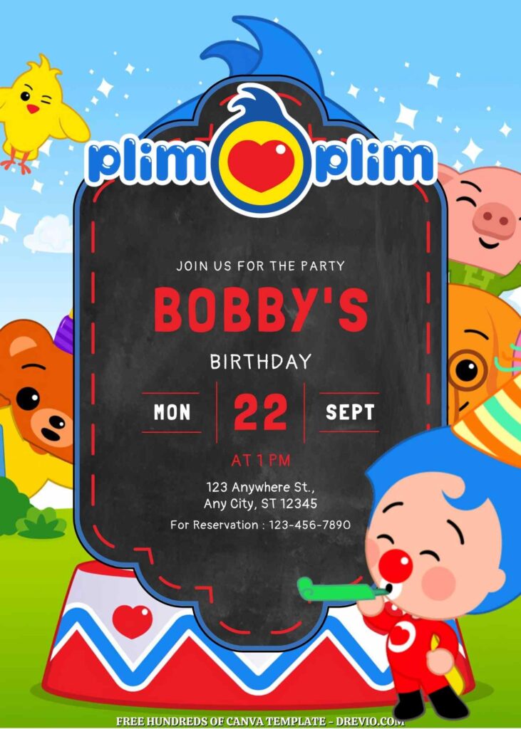 Free Plim Plim Birthday Invitations