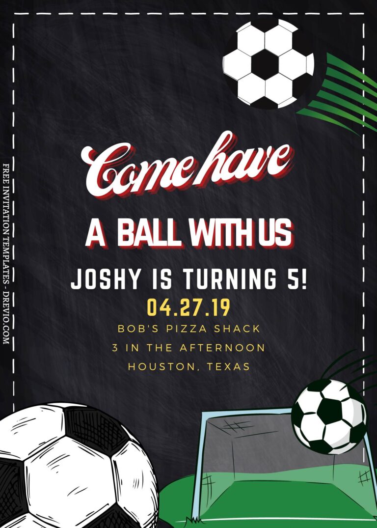8+ Fun Soccer Themed Canva Birthday Invitation Templates with cute wording