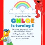 8+ Simply Cute Rainbow Elmo & Friends Canva Birthday Invitation Templates
