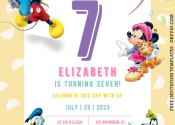 11+ Fun Mickey Mouse Clubhouse Canva Birthday Invitation Templates with Minnie Mouse and Donald duck