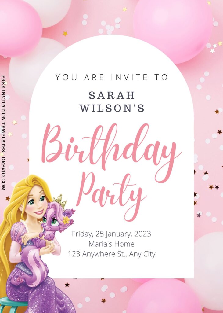7+ Exquisite Disney Princess Canva Birthday Invitation Templates with rapunzel