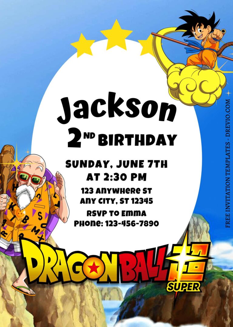 9+ Ultimate Dragonball Super Brolly Canva Birthday Invitation Templates with Baby Goku