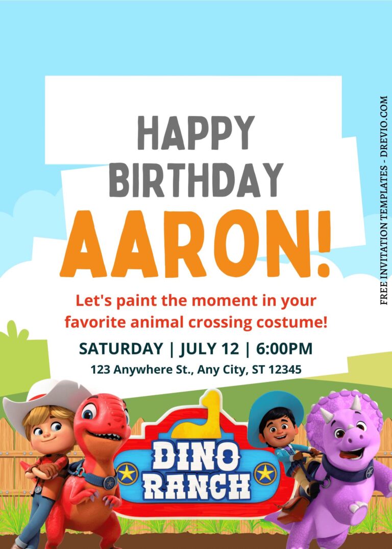 7+ Stomp & Roar Dino Ranch Canva Birthday Invitation Templates