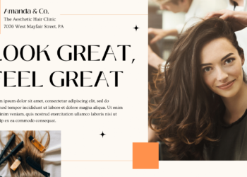 Aesthetic Hair Clinic - Editable Canva Business PowerPoint Templates with picture frame