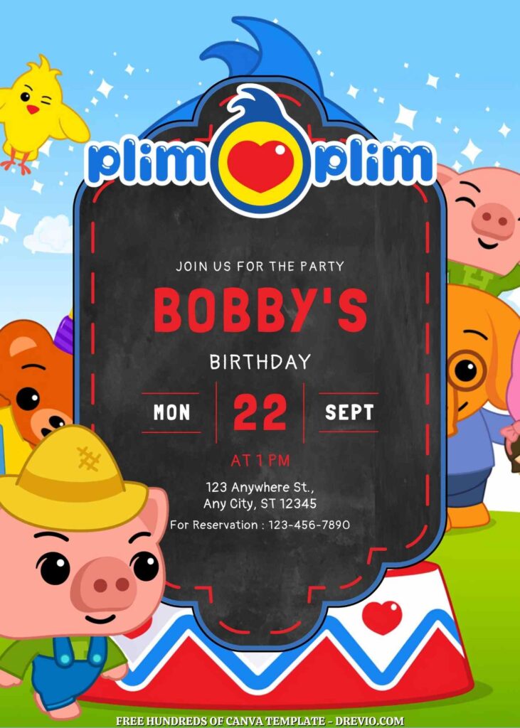 Free Plim Plim Birthday Invitations