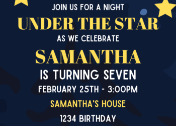 9+ Sparkling Night Under The Stars Canva Birthday Invitation Templates