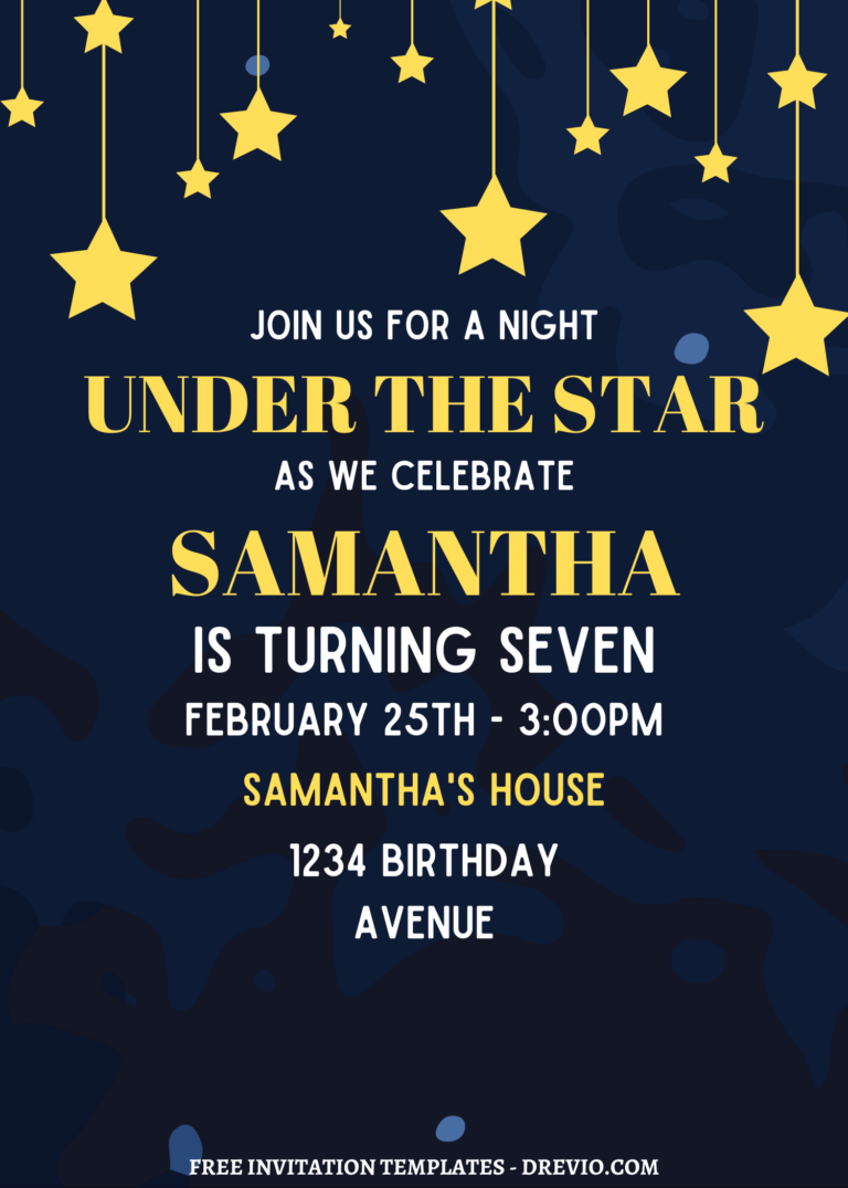 9+ Sparkling Night Under The Stars Canva Birthday Invitation Templates