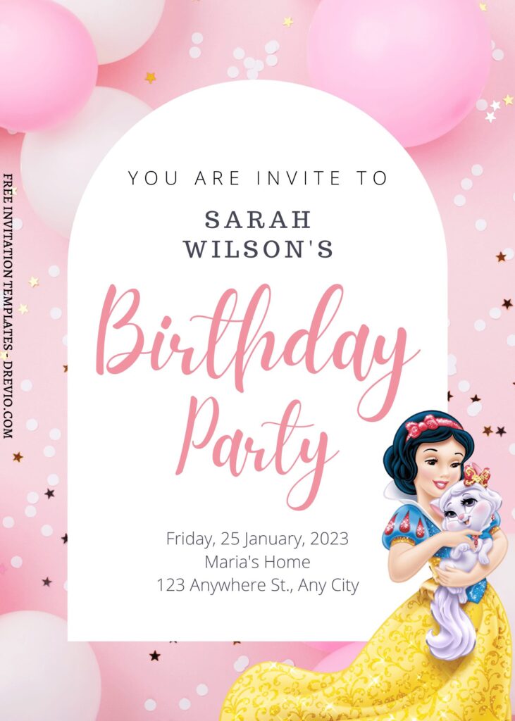 7+ Exquisite Disney Princess Canva Birthday Invitation Templates with snow white