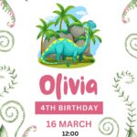 8+ Watercolor Dinosaur Canva Birthday Invitation Templates