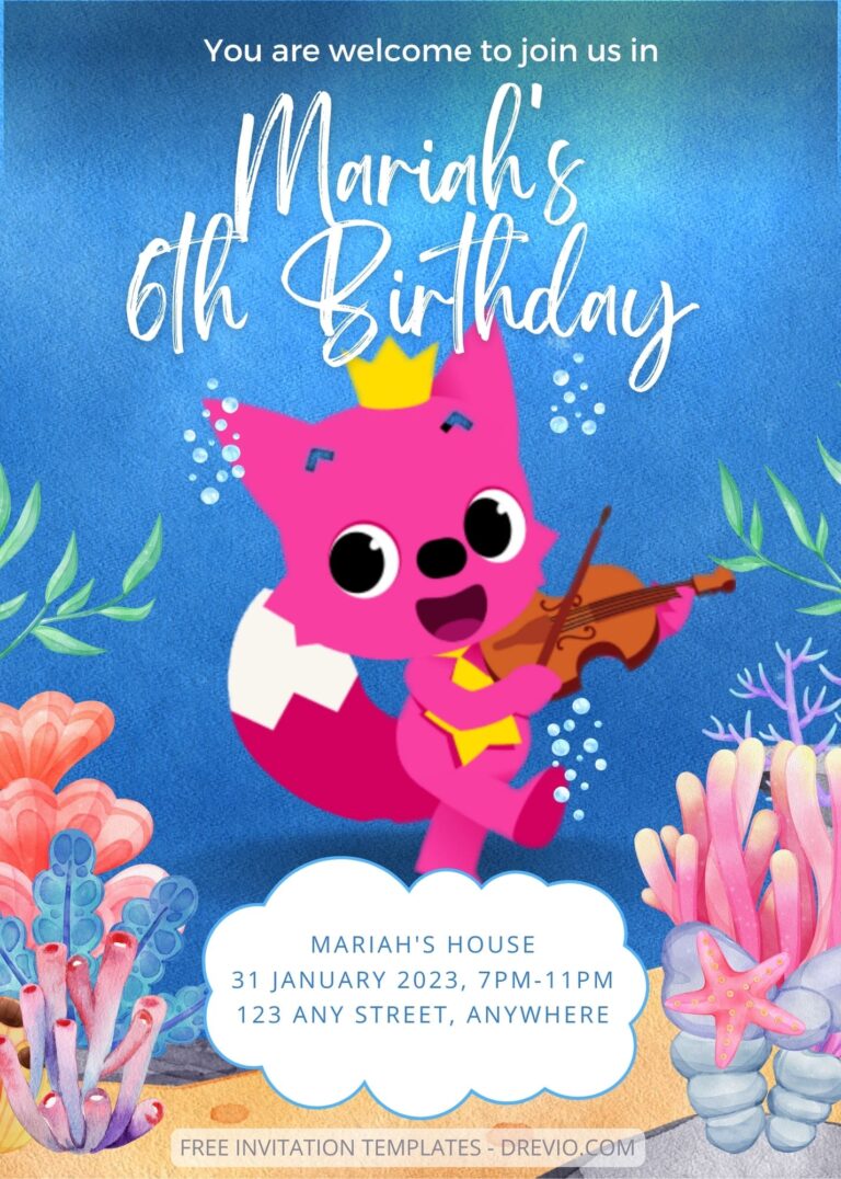 8+ Pinkfong Baby Shark Canva Birthday Invitation Templates One