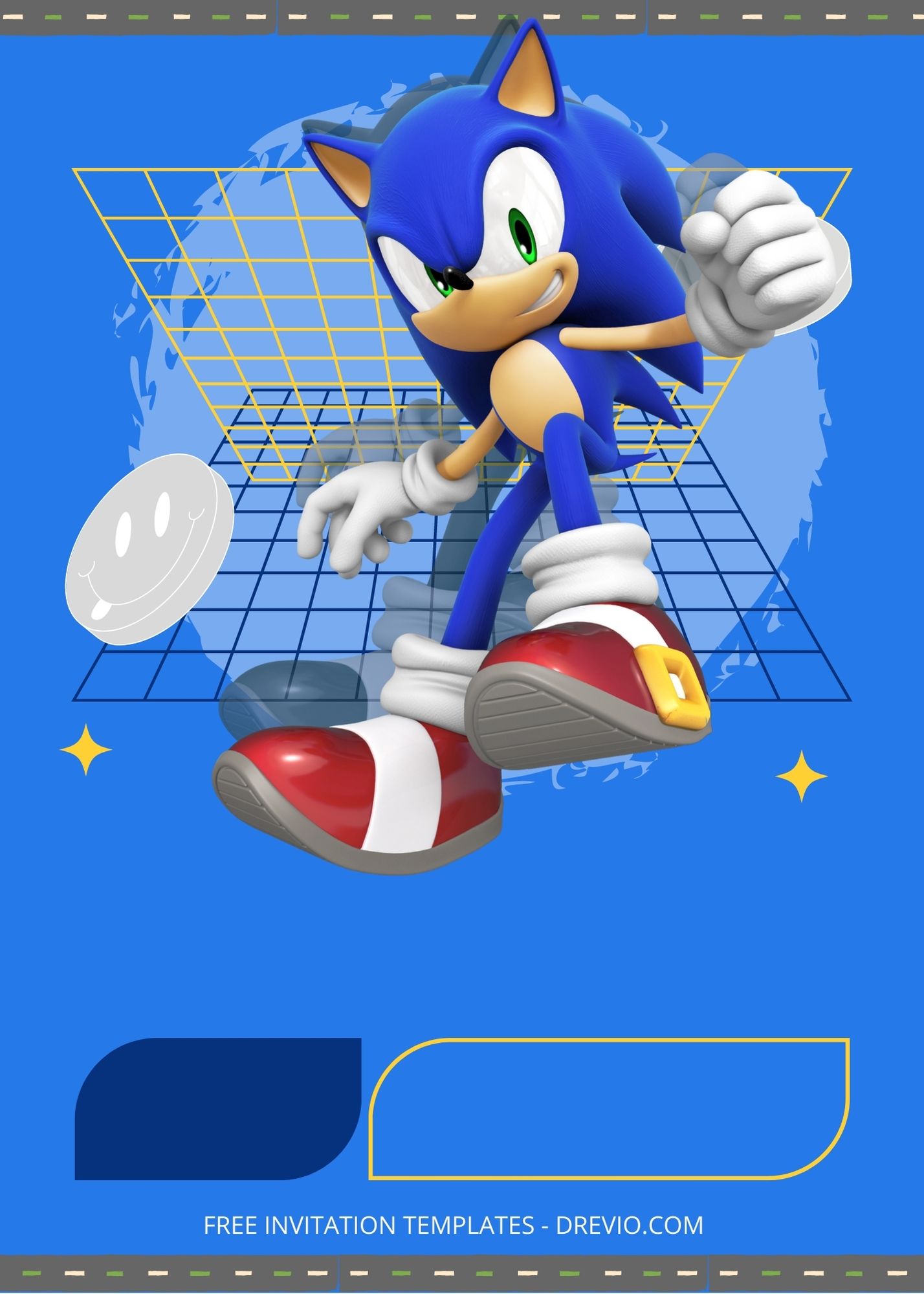 Blank Run With Sonic Canva Birthday Invitation Templates Eight