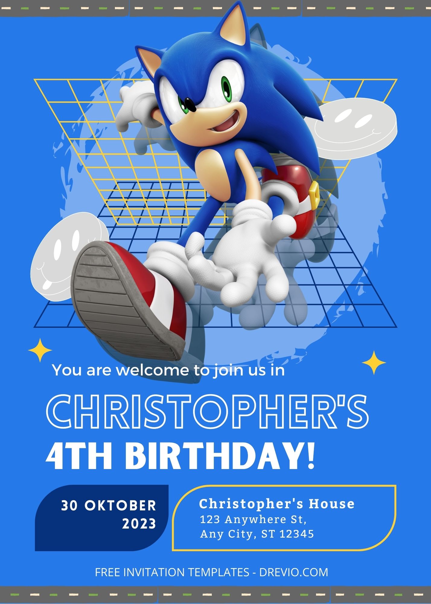 8+ Run With Sonic Canva Birthday Invitation Templates One