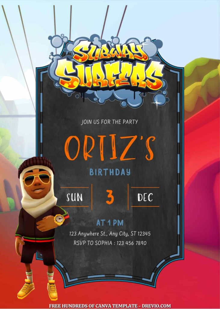 Free Subway Surfers Birthday Invitations
