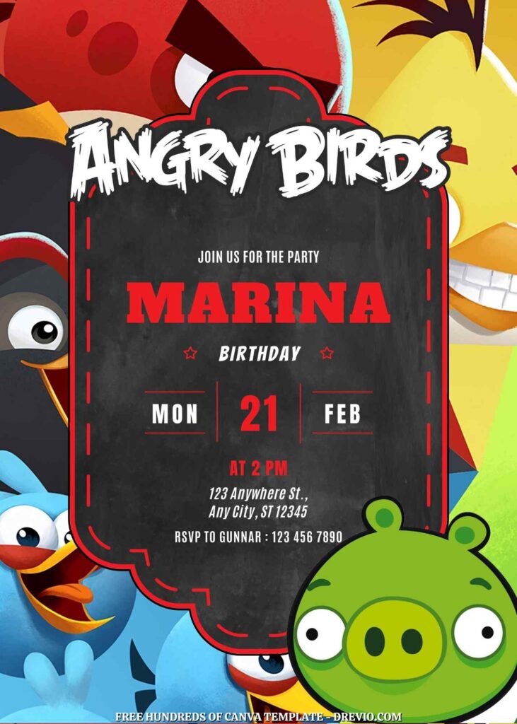 Free Angry Birds Birthday Invitations