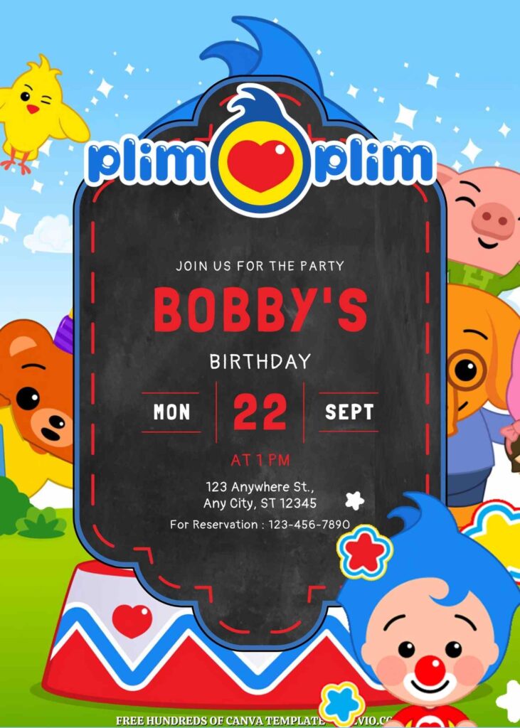 Free Plim Plim Birthday Invitations