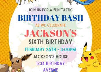 11+ Ultimate Pokemon Canva Birthday Invitation Templates with Eevee