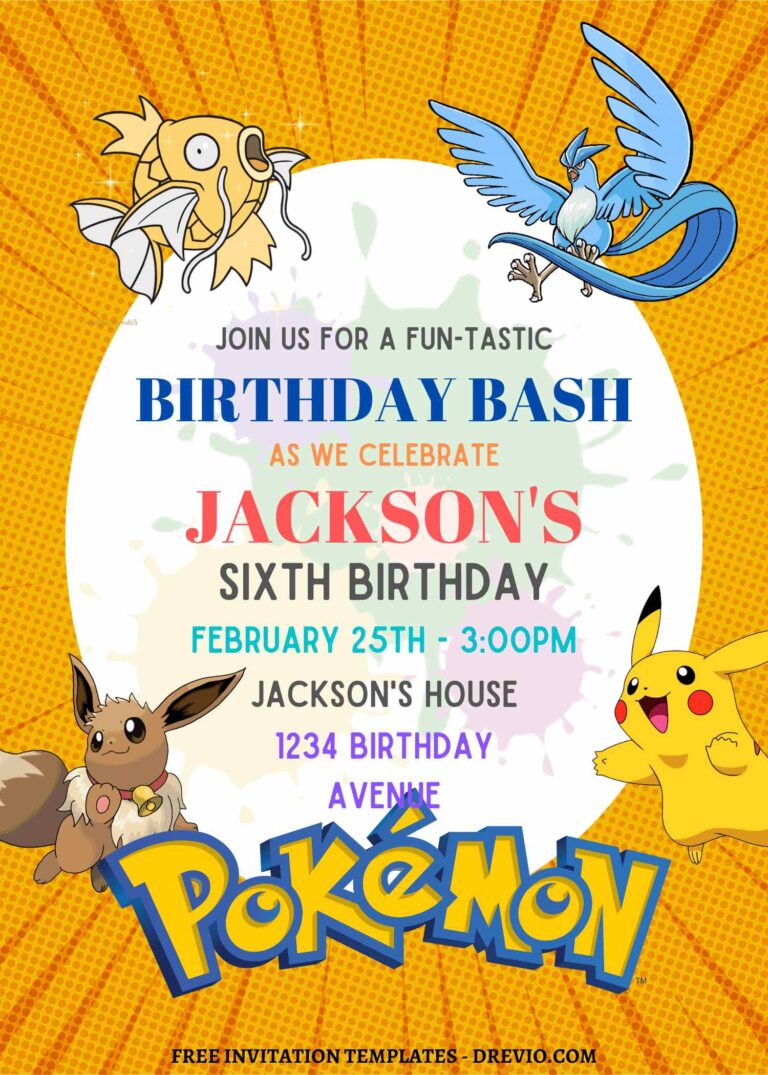 11+ Ultimate Pokemon Canva Birthday Invitation Templates with Eevee