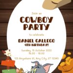 Tom and Jerry Birthday Invitation Cowboy Canva Party Makeover