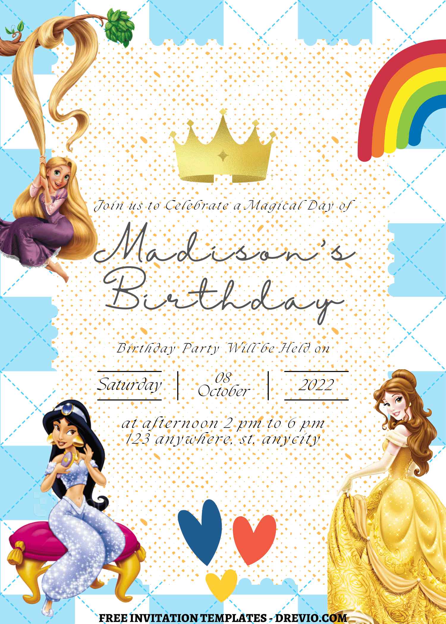 9+ Ultimate Disney Princess Celebration Canva Birthday Invitation Templates