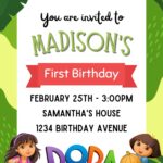 10+ Jungle Dora The Explorer Canva Birthday Invitation Templates