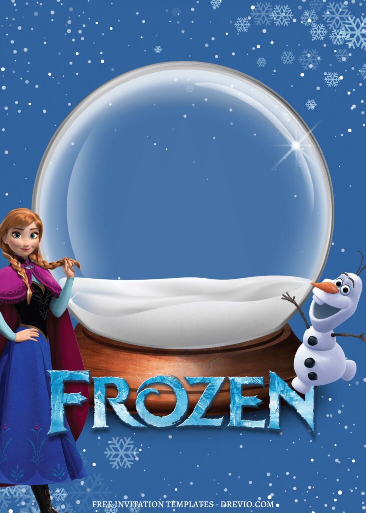 9 Adorable Snow Globe Frozen Canva Invitation Templates