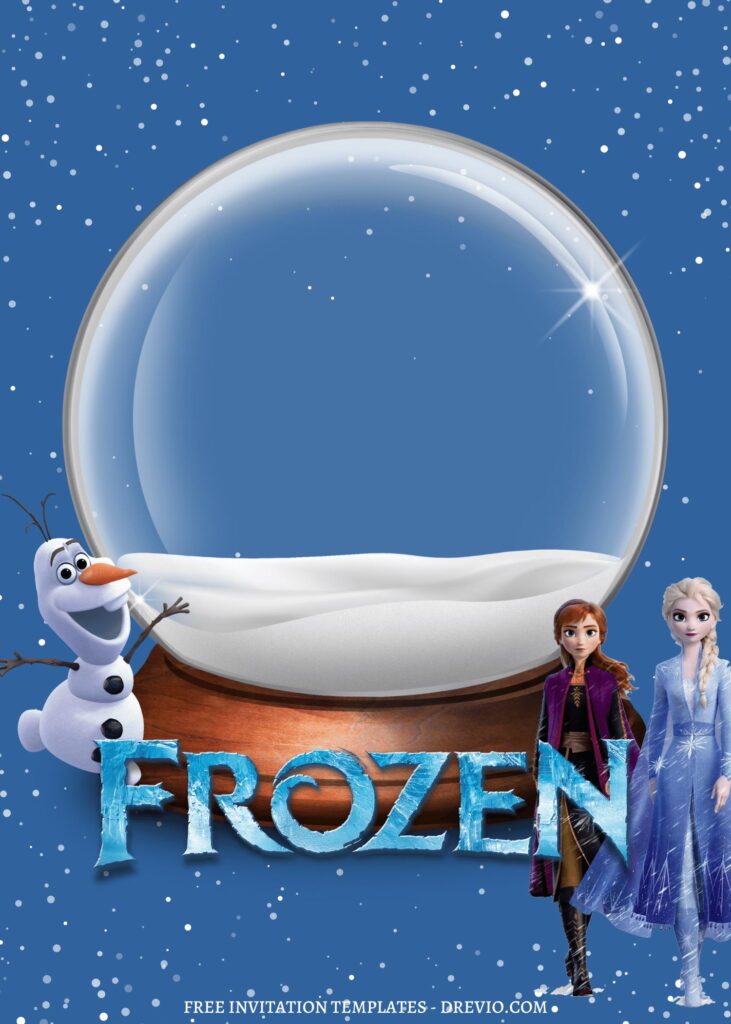 9 Enchanting Snow Globe Frozen Canva Invitation Templates