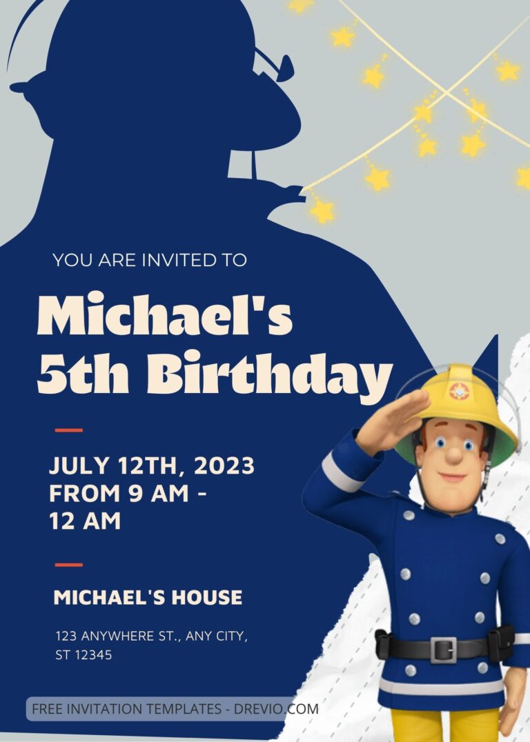 9+ Fireman Sam Canva Birthday Invitation Templates One