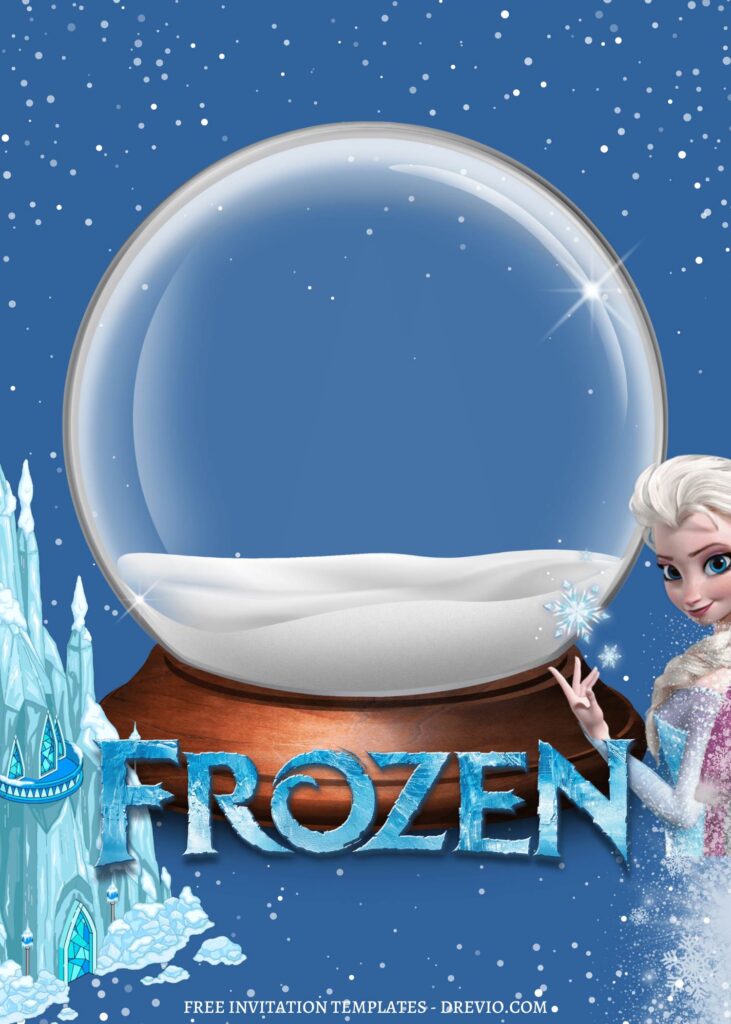 9 Lovely Cute Snow Globe Frozen Canva Invitation Templates