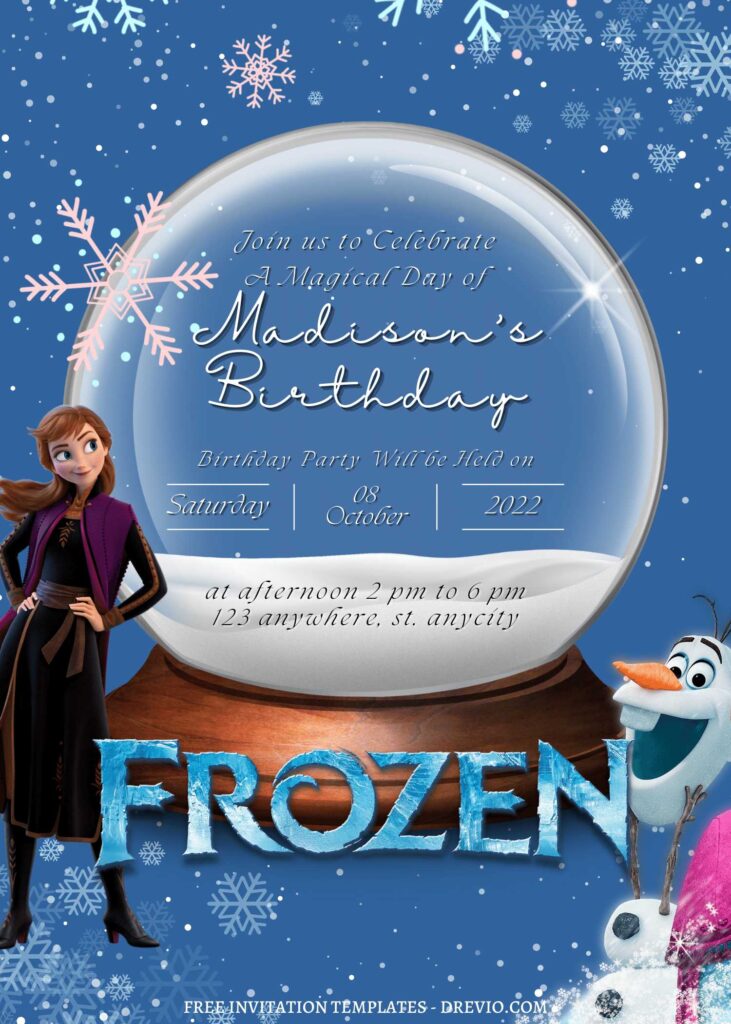 9 Snow Globe Frozen Canva Invitation Templates For All Ages
