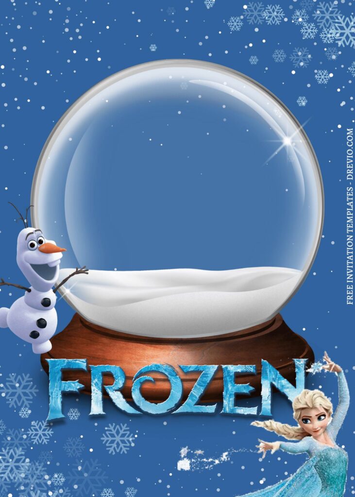 9 Winter Snow Globe Frozen Canva Invitation Templates
