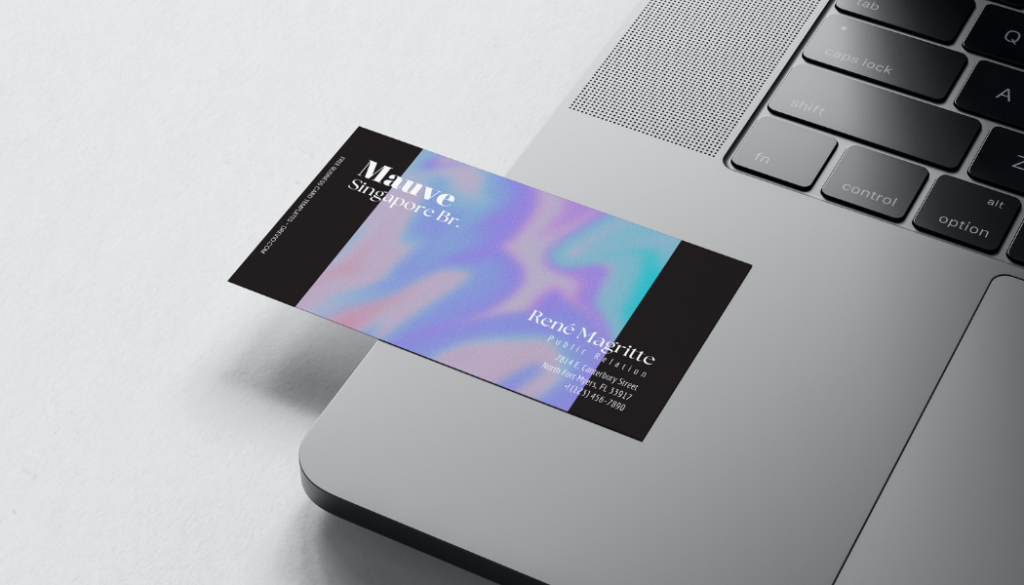Stylish Y2K Holo Business Card Templates - Editable Canva Templates with raisin black border