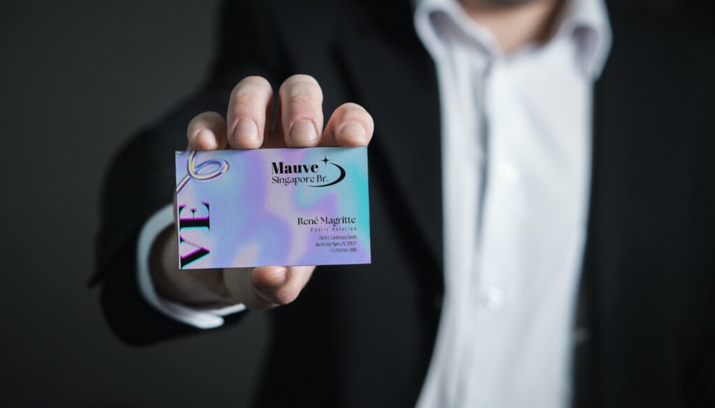 Creative Y2K Holo Business Card Templates - Editable Canva Templates with Y2K aesthetic chrome graphics